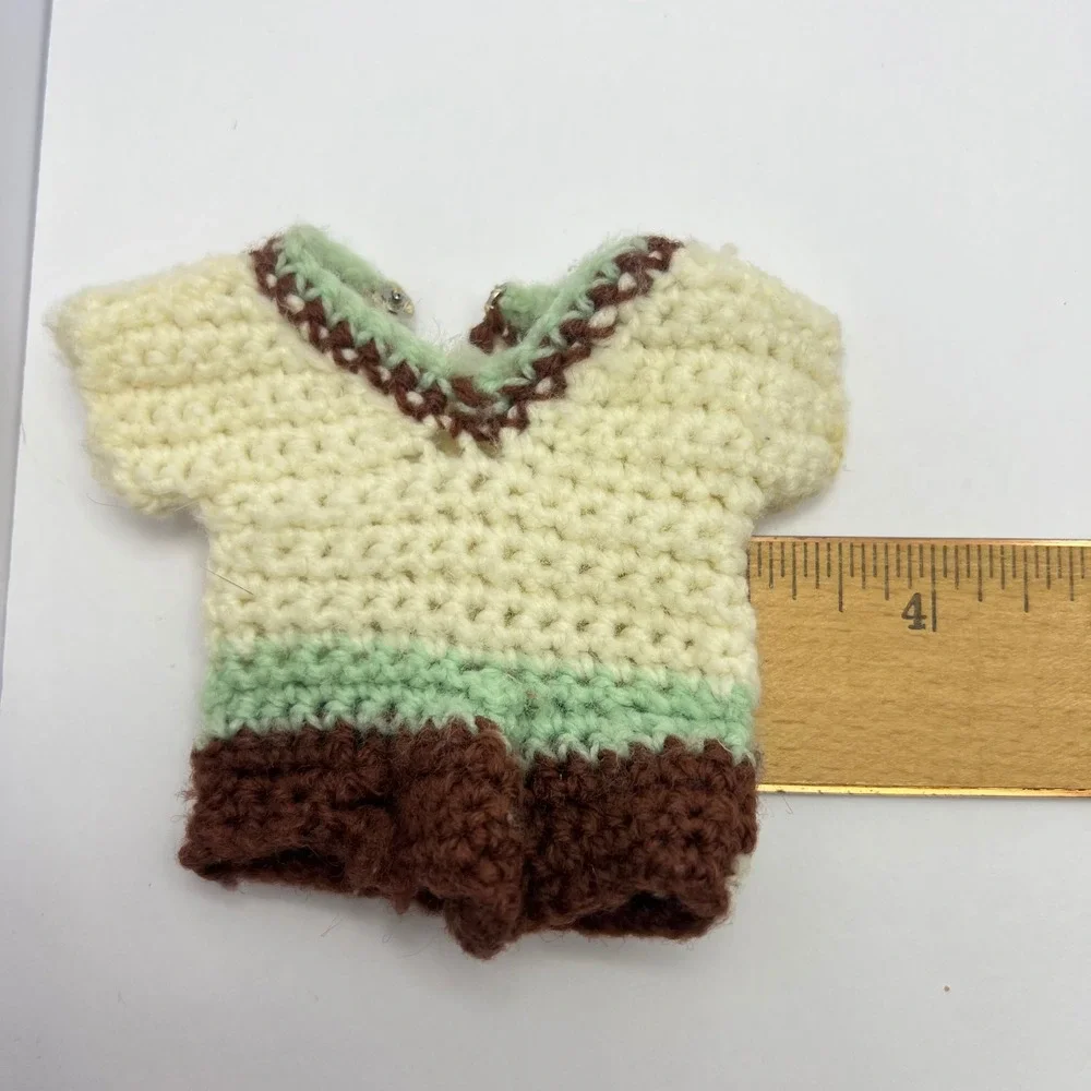 Vintage Handmade Crochet Ken Barbie Doll Sweaters 70s Hand Knit Pullover Vest